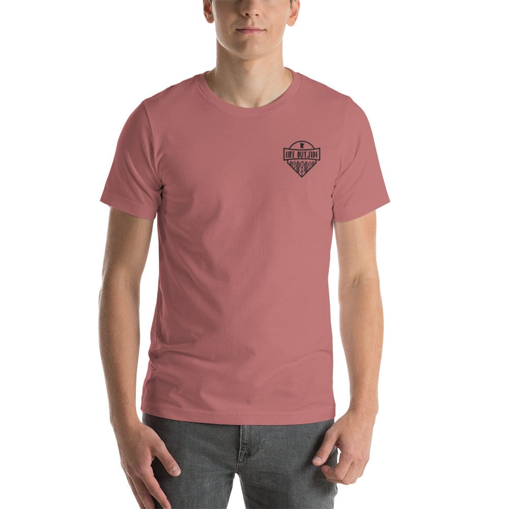 "Life Outside" Minnesota Adventure Embroidered Unisex T-Shirt ThatMNLife Mauve / S Minnesota Custom T-Shirts and Gifts