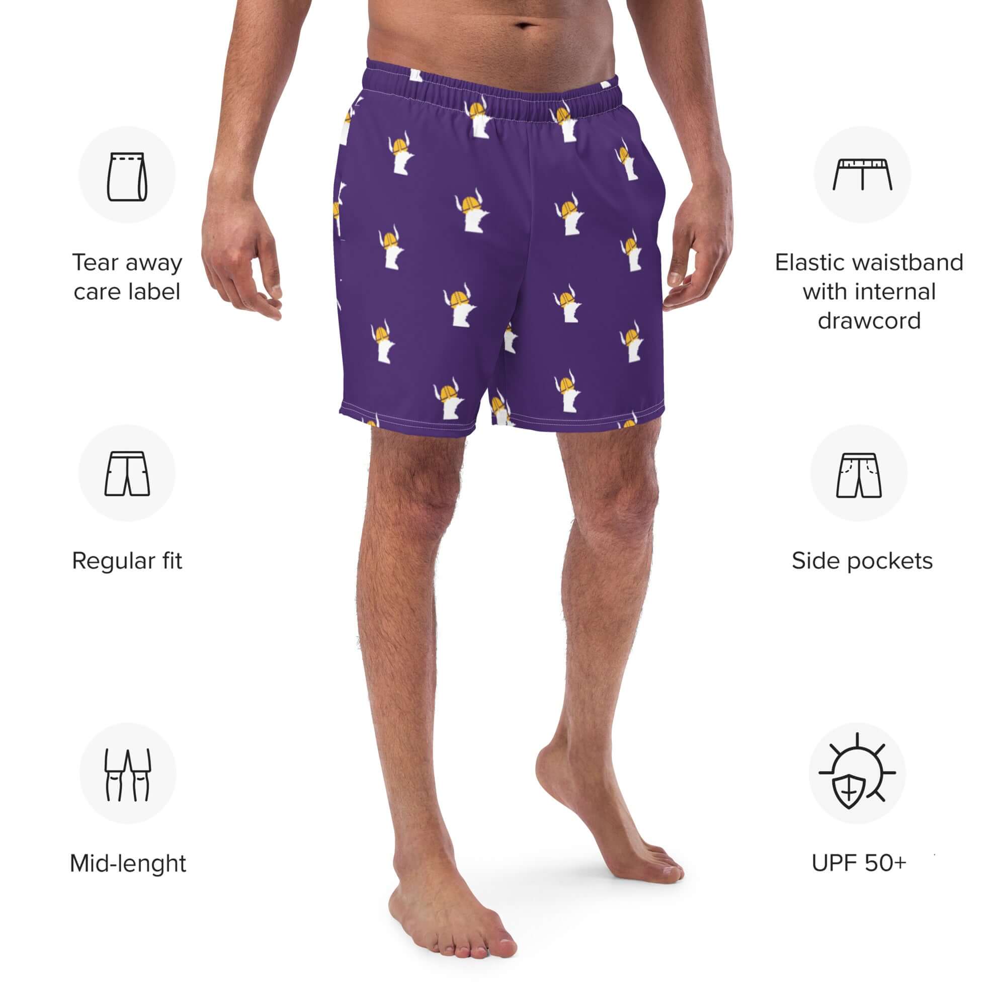 Minnesota Vikings Skol Football Men's Swim Trunks ThatMNLife 2XS Minnesota Custom T-Shirts and Gifts