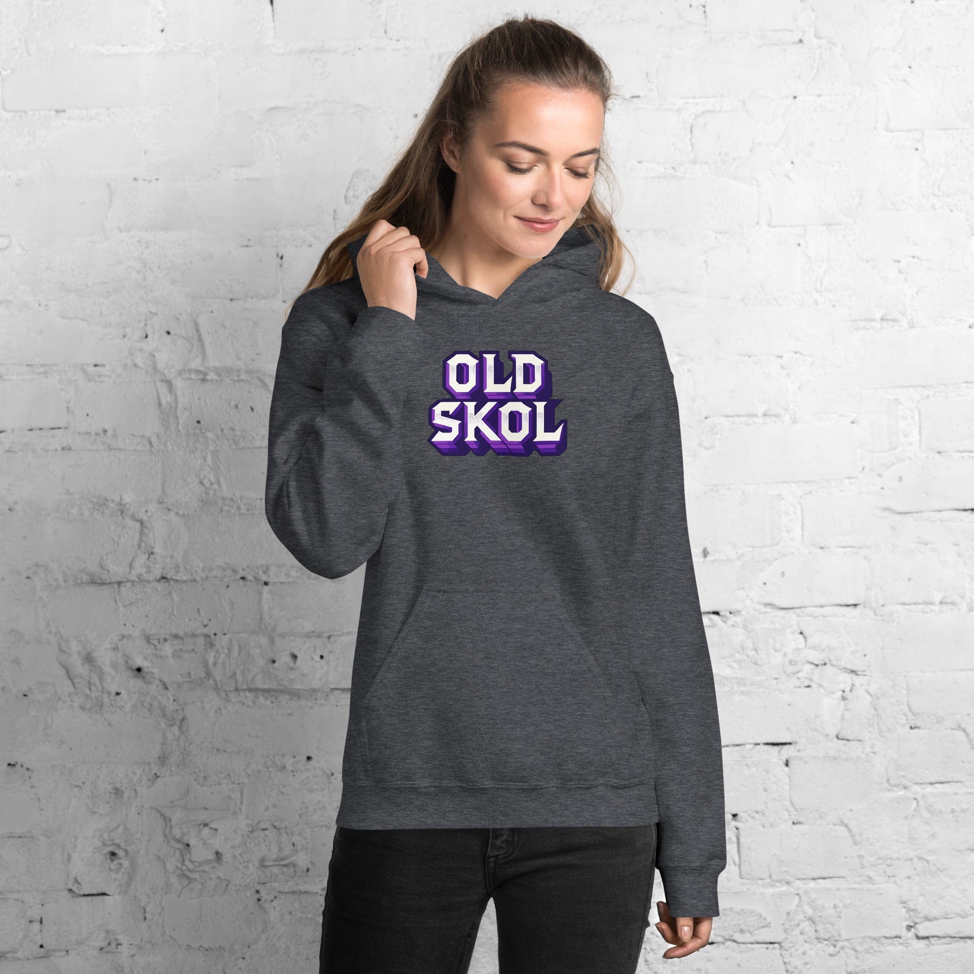 Old Skol Minnesota Vikings Football Fan Men&#39;s/Unisex Hoodie ThatMNLife Dark Heather / S Minnesota Custom T-Shirts and Gifts