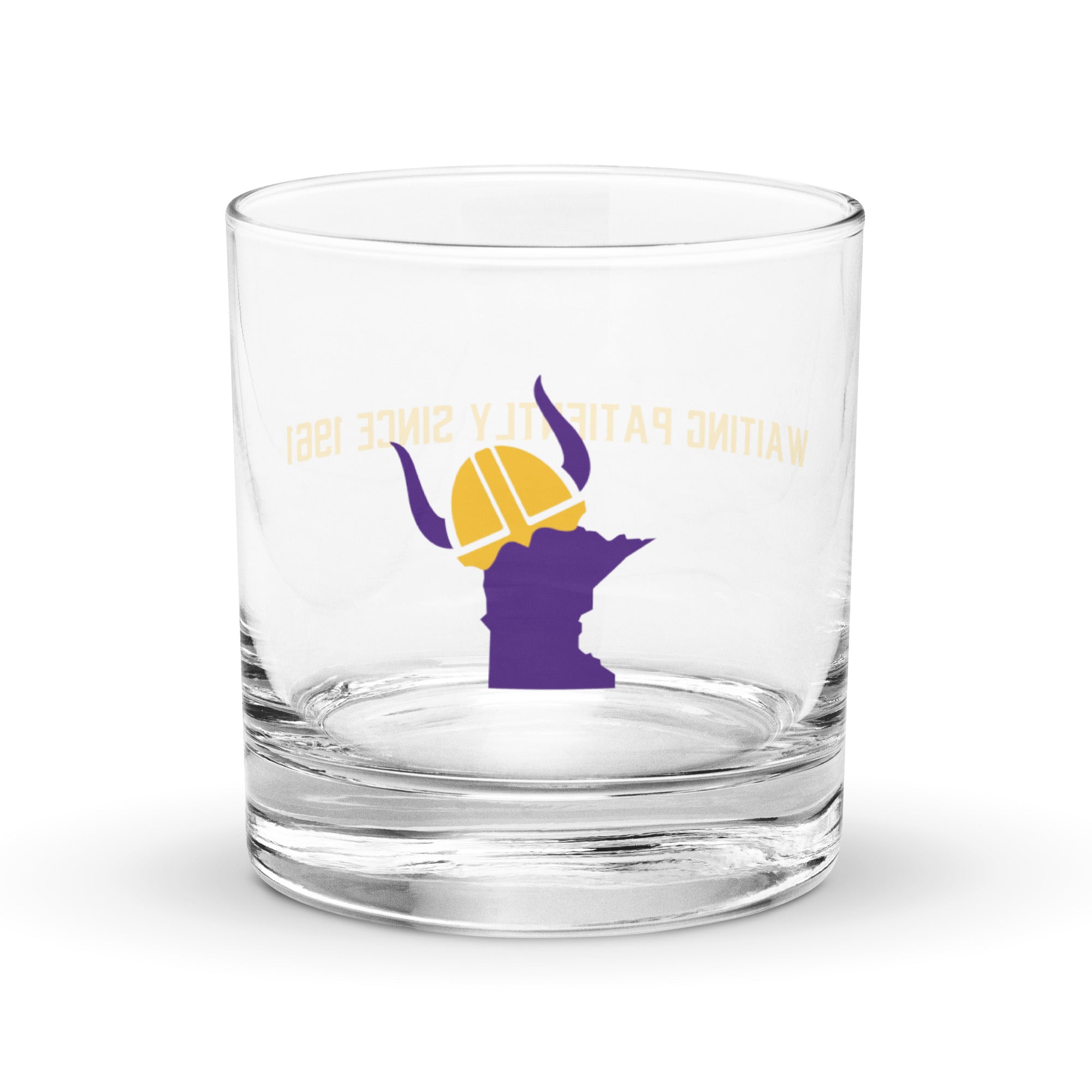 Waiting Patiently Since 1961 Minnesota Vikings Fan Rocks Glass