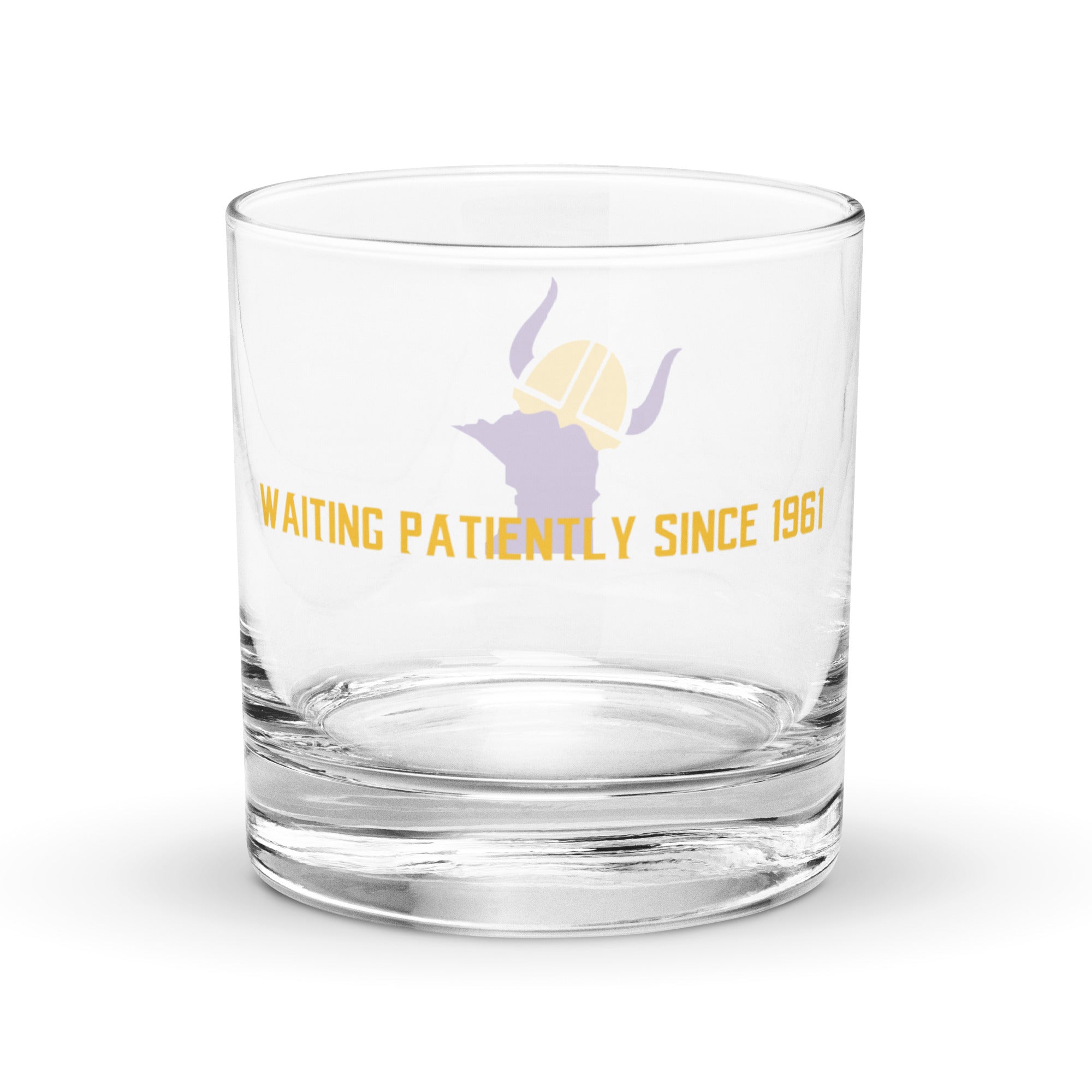 Waiting Patiently Since 1961 Minnesota Vikings Fan Rocks Glass