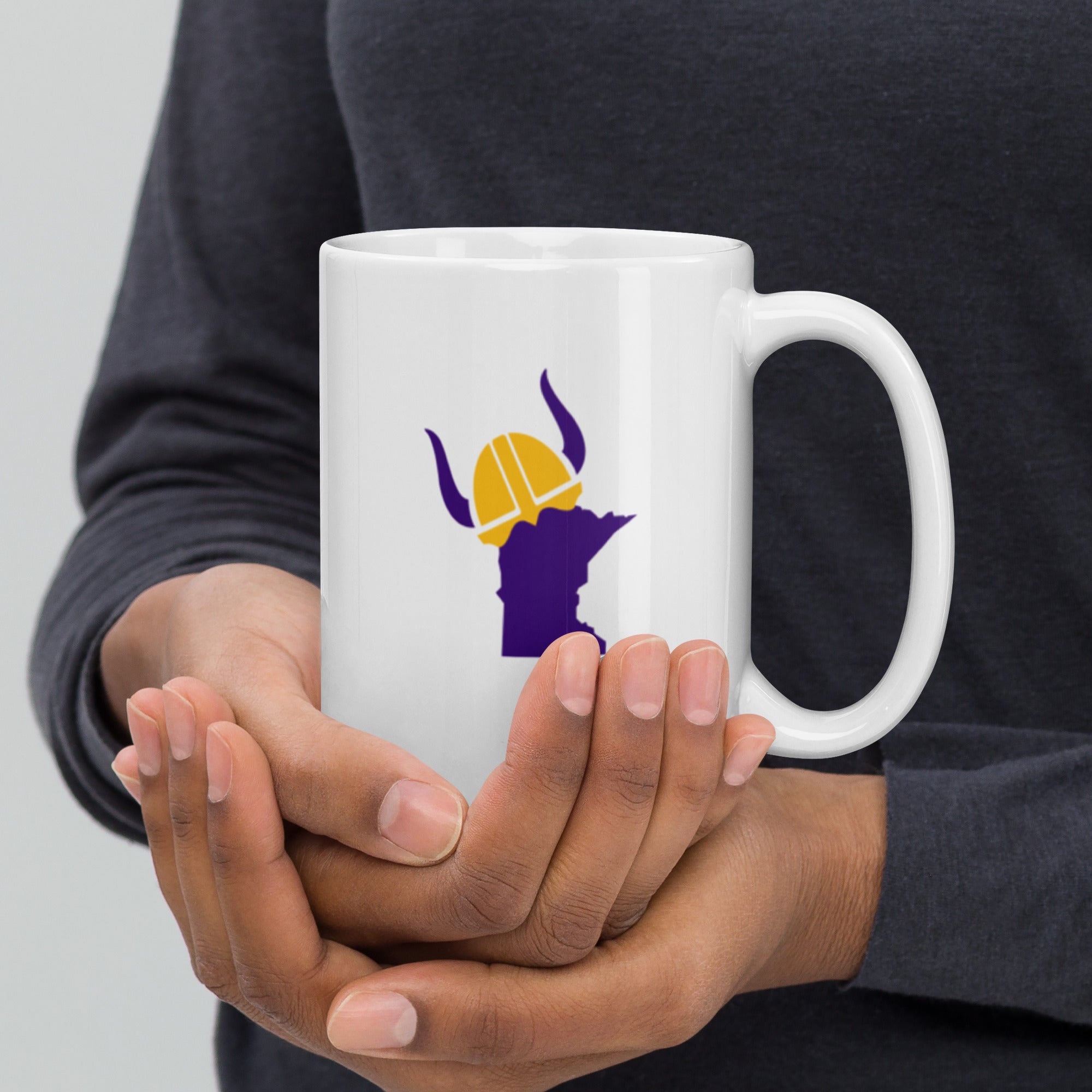 Let's Skol Crazy Minnesota Vikings Football White Glossy Coffee Mug