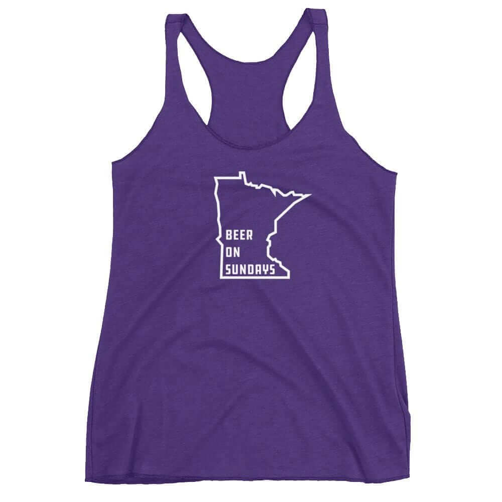 Beer on Sundays Minnesota Vikings Fan Women's Tank Top ThatMNLife Tank Top Purple Rush / XS Minnesota Custom T-Shirts and Gifts