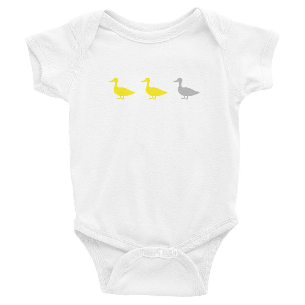 Duck Duck Grey Duck Baby Onesie ThatMNLife Baby Onesie White / 6M Minnesota Custom T-Shirts and Gifts