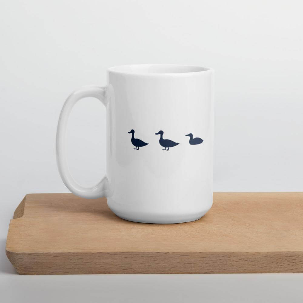 Duck Duck Loon | Minnesota Up North Outdoors White Glossy Coffee Mug ThatMNLife 15oz Minnesota Custom T-Shirts and Gifts