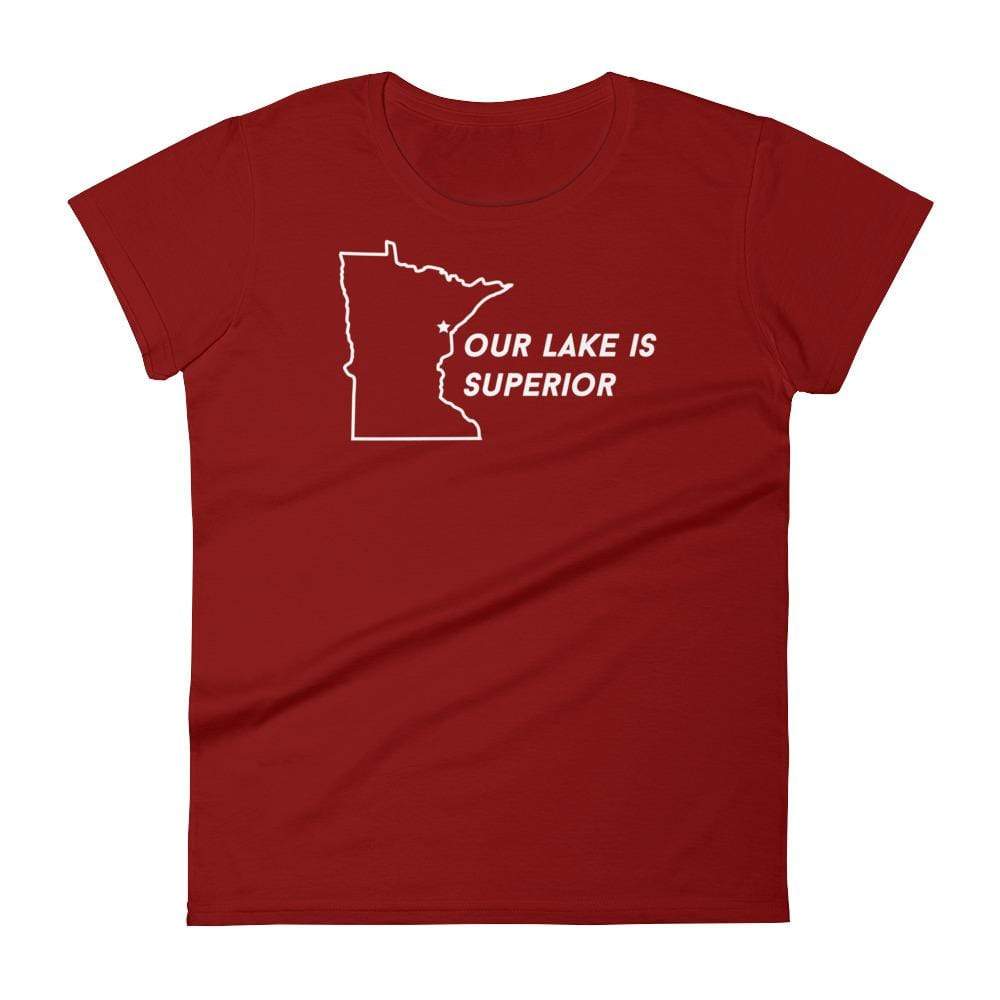 Duluth Our Lake is Superior Women's T-Shirt ThatMNLife T-Shirt Independence Red / S Minnesota Custom T-Shirts and Gifts