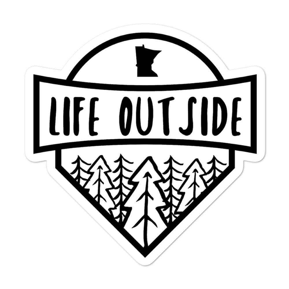 Life Outside Minnesota Outdoors Vinyl Laptop Sticker ThatMNLife Laptop Stickers Minnesota Custom T-Shirts and Gifts