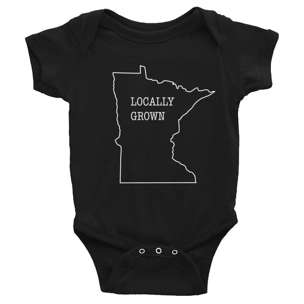 Locally Grown in Minnesota Baby Onesie ThatMNLife Baby Onesie Black / 6M Minnesota Custom T-Shirts and Gifts