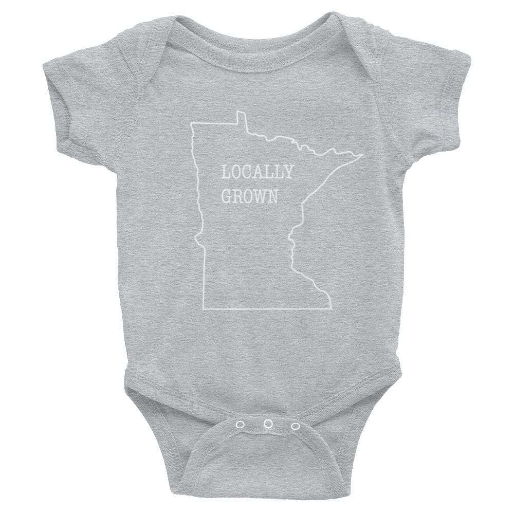 Locally Grown in Minnesota Baby Onesie ThatMNLife Baby Onesie Heather / 6M Minnesota Custom T-Shirts and Gifts