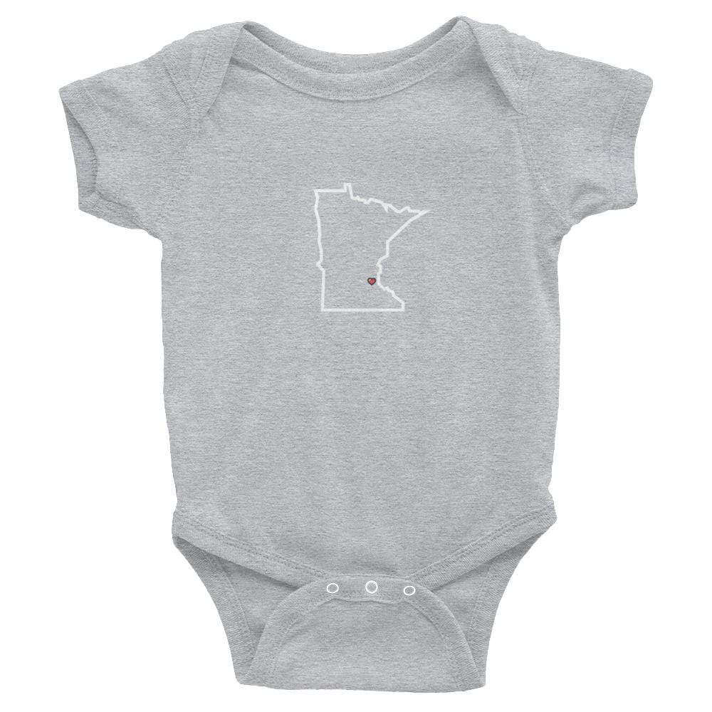 Love Minneapolis/St Paul Baby Onesie ThatMNLife Baby Onesie Heather / 6M Minnesota Custom T-Shirts and Gifts