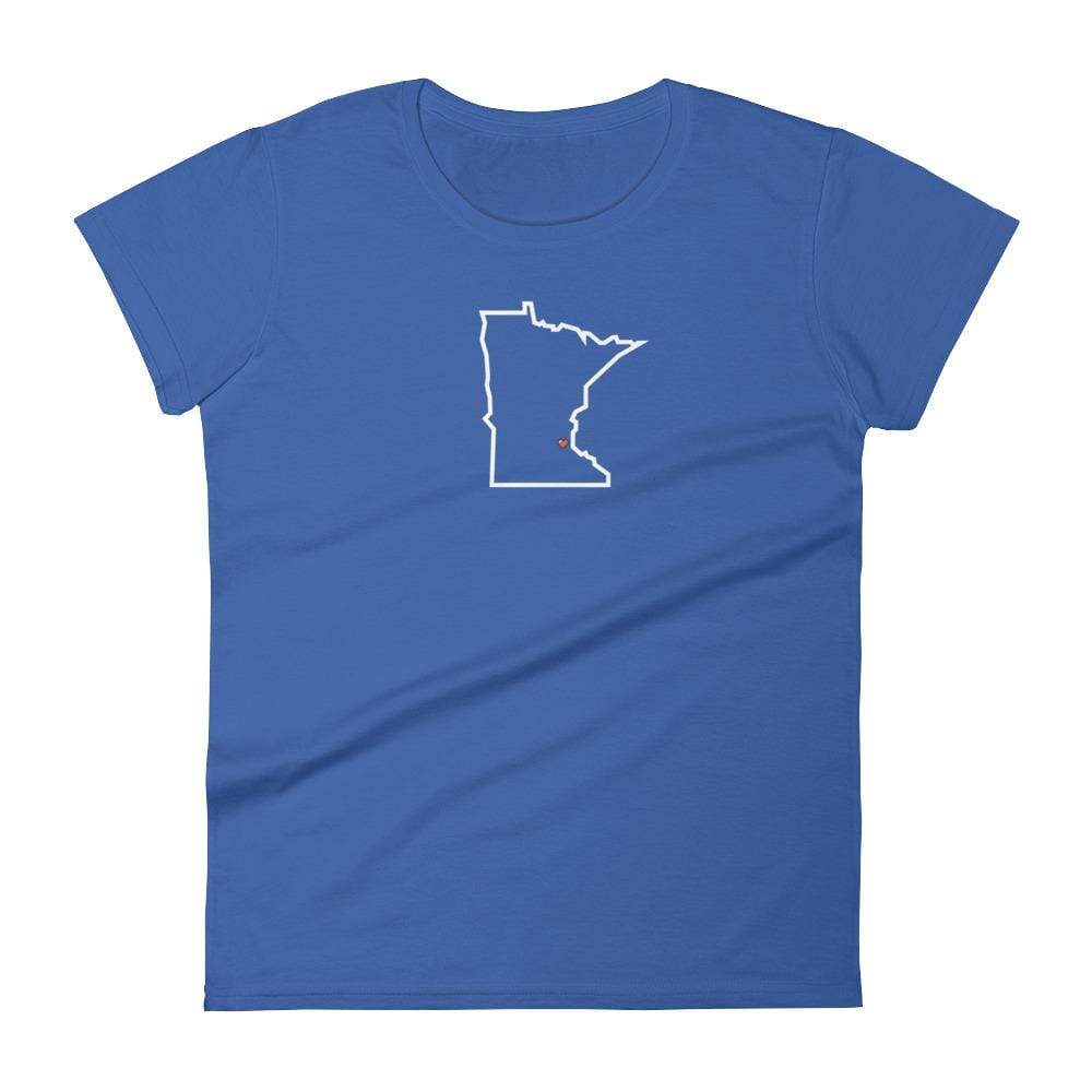 Love Minneapolis/St Paul - MN Heart Women's T-Shirt ThatMNLife T-Shirt Royal Blue / S Minnesota Custom T-Shirts and Gifts