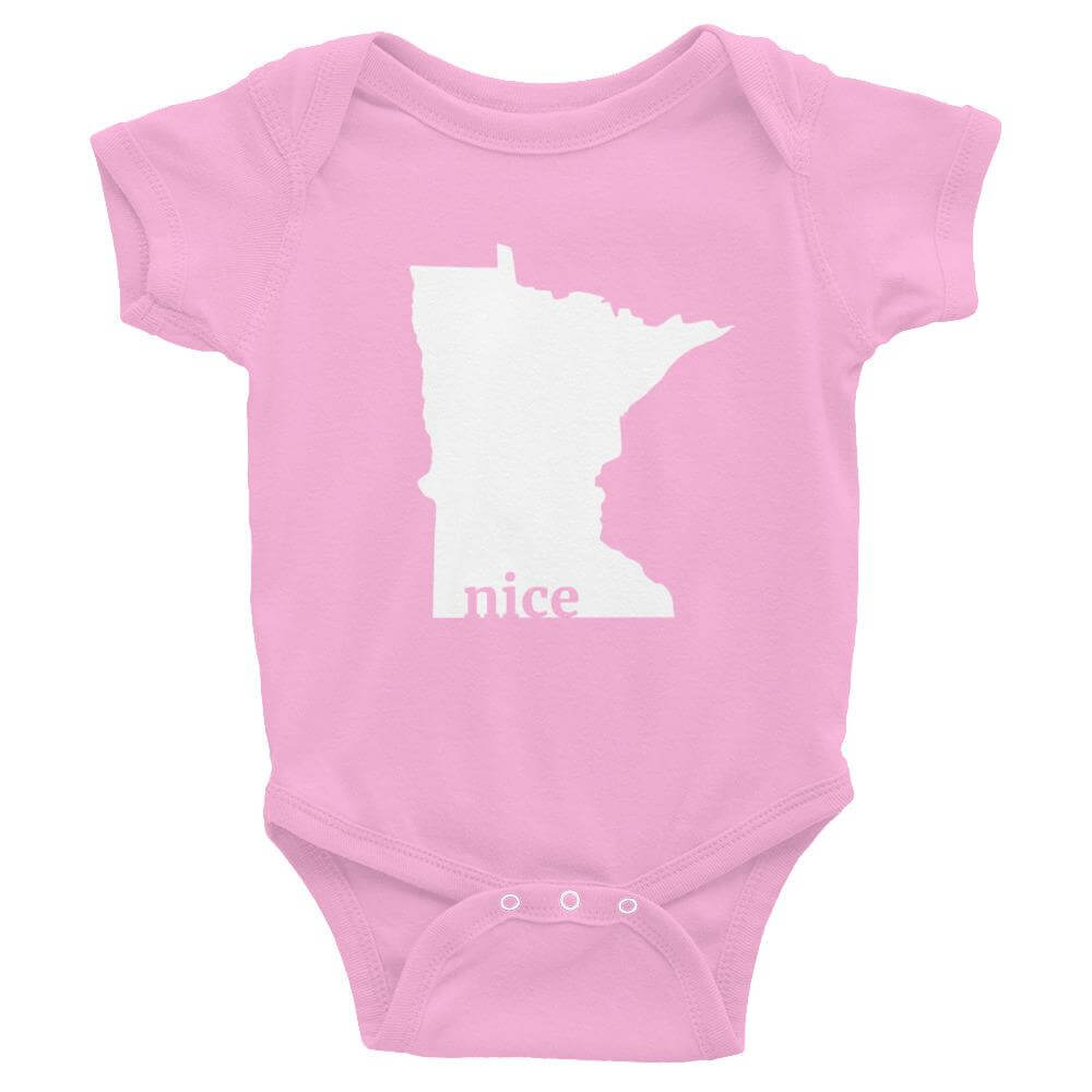 Minnesota Nice Baby Onesie ThatMNLife Baby Onesie Pink / 6M Minnesota Custom T-Shirts and Gifts