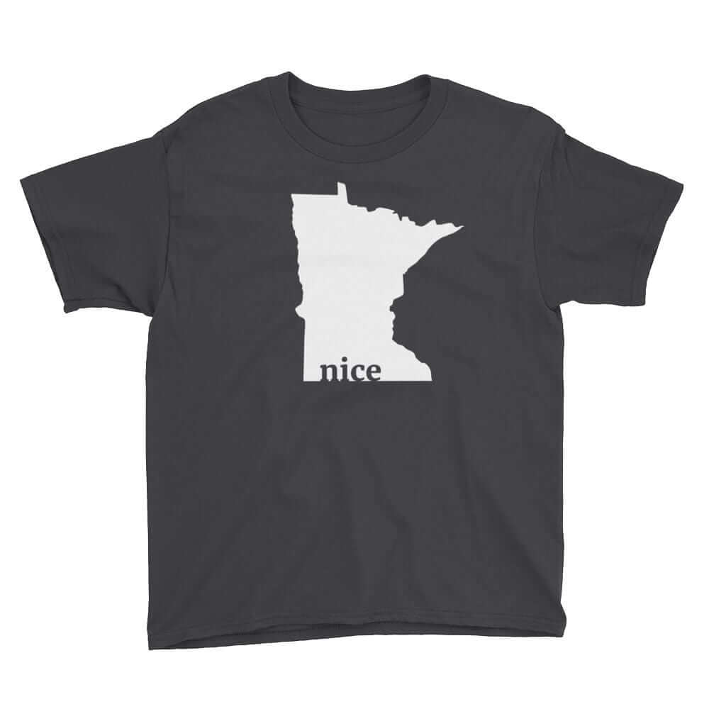 Minnesota Nice - Youth T-Shirt ThatMNLife T-Shirt Black / S Minnesota Custom T-Shirts and Gifts