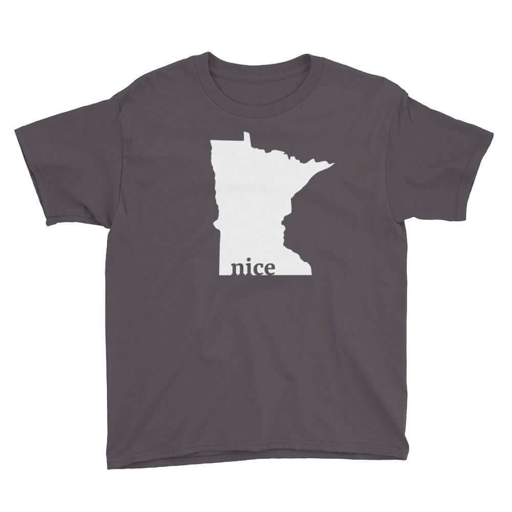 Minnesota Nice - Youth T-Shirt ThatMNLife T-Shirt Charcoal / S Minnesota Custom T-Shirts and Gifts