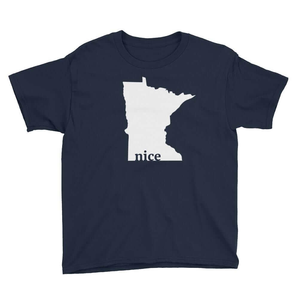 Minnesota Nice - Youth T-Shirt ThatMNLife T-Shirt Navy / S Minnesota Custom T-Shirts and Gifts