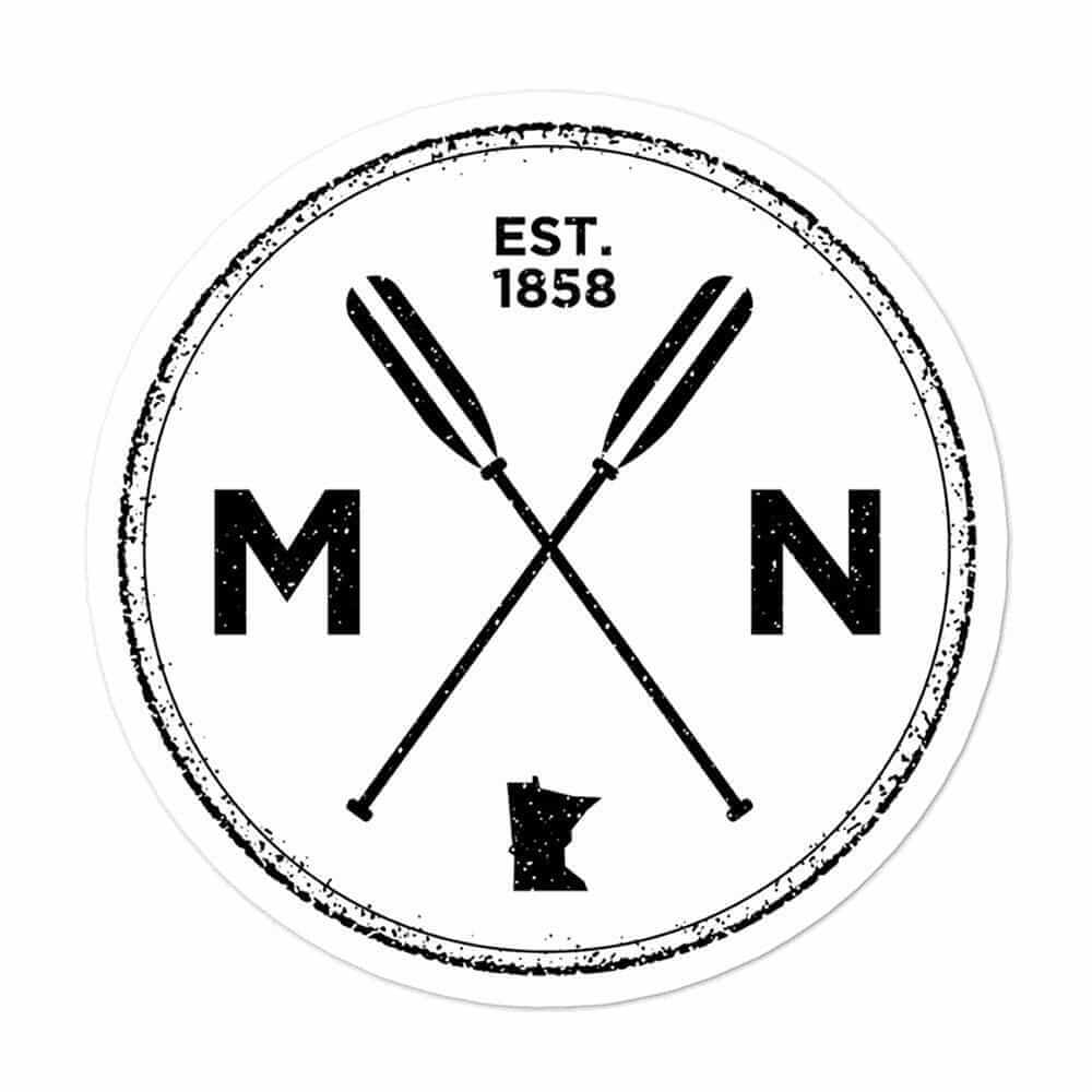Minnesota Seal | MN, Est 1858, Oars Vinyl Laptop Sticker ThatMNLife Laptop Stickers Minnesota Custom T-Shirts and Gifts