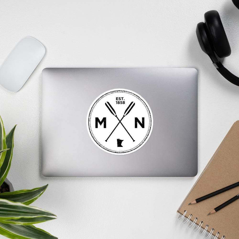 Minnesota Seal | MN, Est 1858, Oars Vinyl Laptop Sticker ThatMNLife Laptop Stickers Minnesota Custom T-Shirts and Gifts