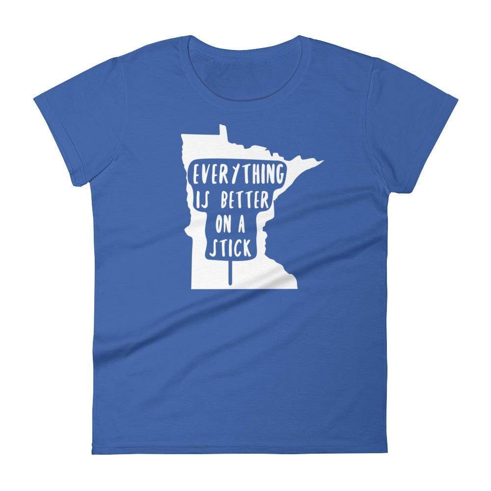 Minnesota State Fair "Everything Is Better on a Stick" Women's T-Shirt ThatMNLife T-Shirt Royal Blue / S Minnesota Custom T-Shirts and Gifts