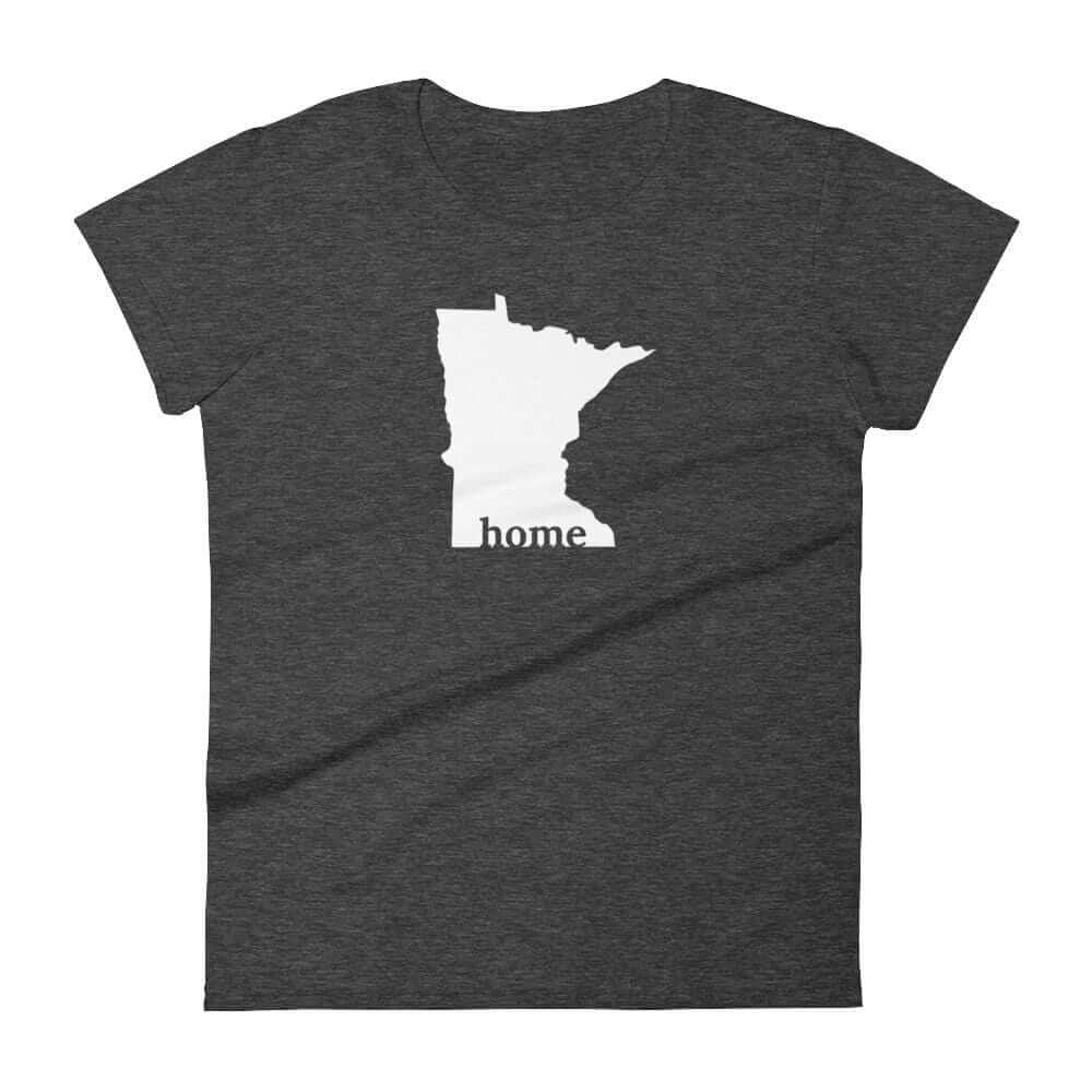 Minnesota State is My Home Women's T-Shirt ThatMNLife T-Shirt Heather Dark Grey / S Minnesota Custom T-Shirts and Gifts