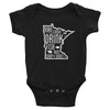 Minnesota State Outdoors (Hike, Canoe, Fish, Hunt, Camp) Baby Onesie ThatMNLife Baby Onesie Black / 6M Minnesota Custom T-Shirts and Gifts