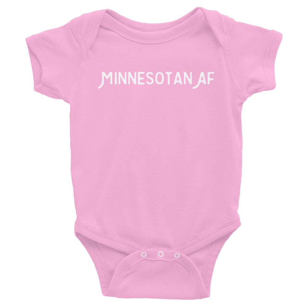 Minnesotan AF Baby Onesie ThatMNLife Baby Onesie Pink / 6M Minnesota Custom T-Shirts and Gifts