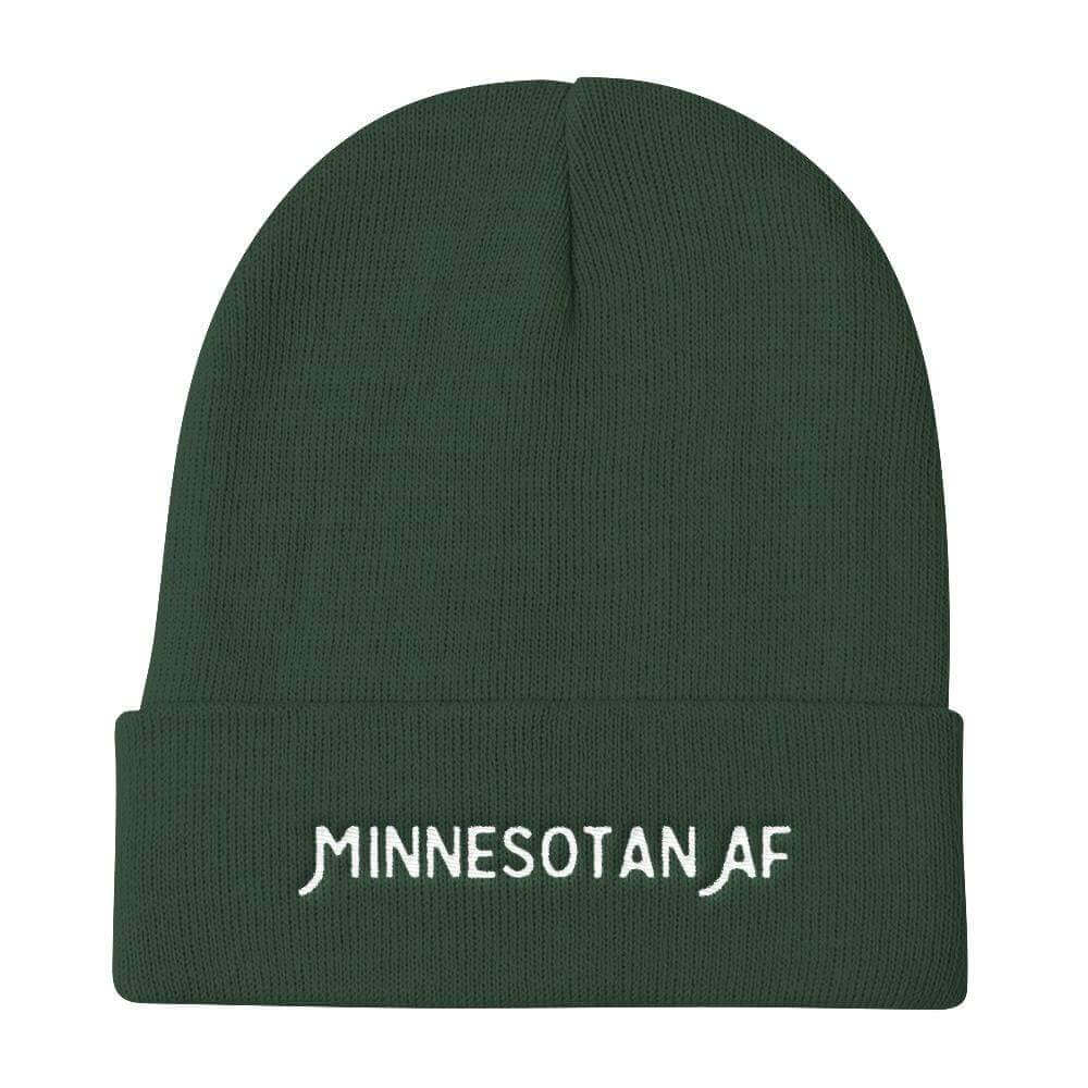 "Minnesotan AF" Beanie Hat ThatMNLife Beanie Minnesota Custom T-Shirts and Gifts