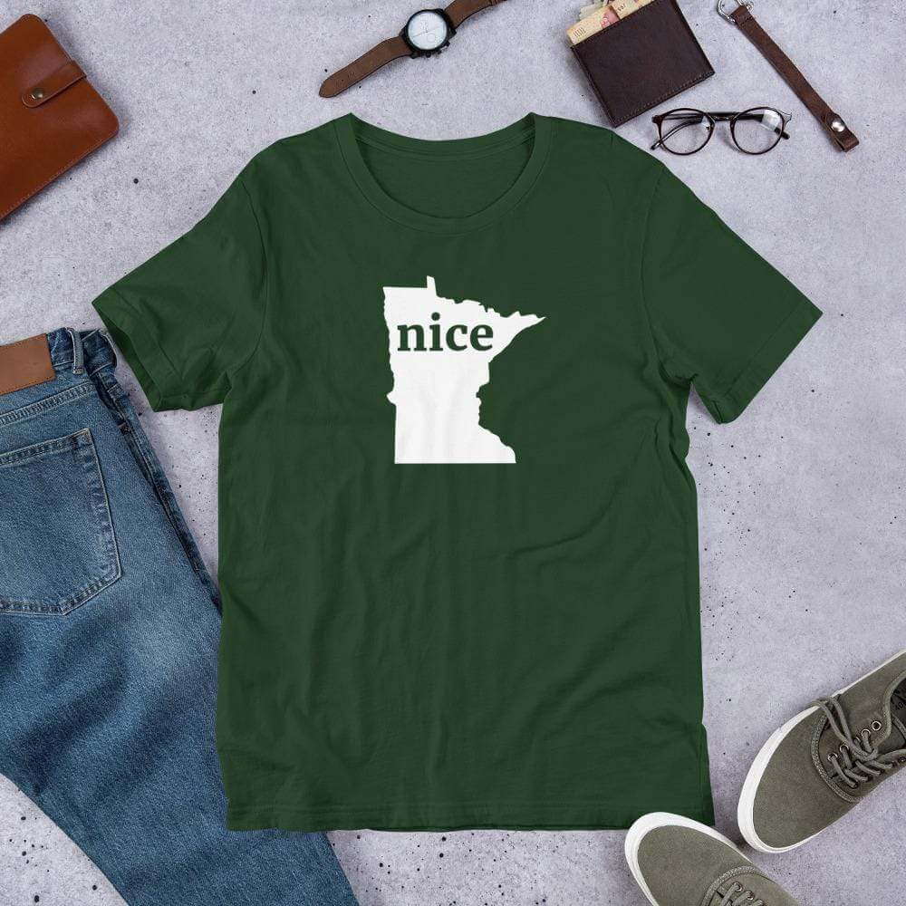 Nice Minnesota Up North Unisex T-Shirt ThatMNLife T-Shirt Forest / S Minnesota Custom T-Shirts and Gifts