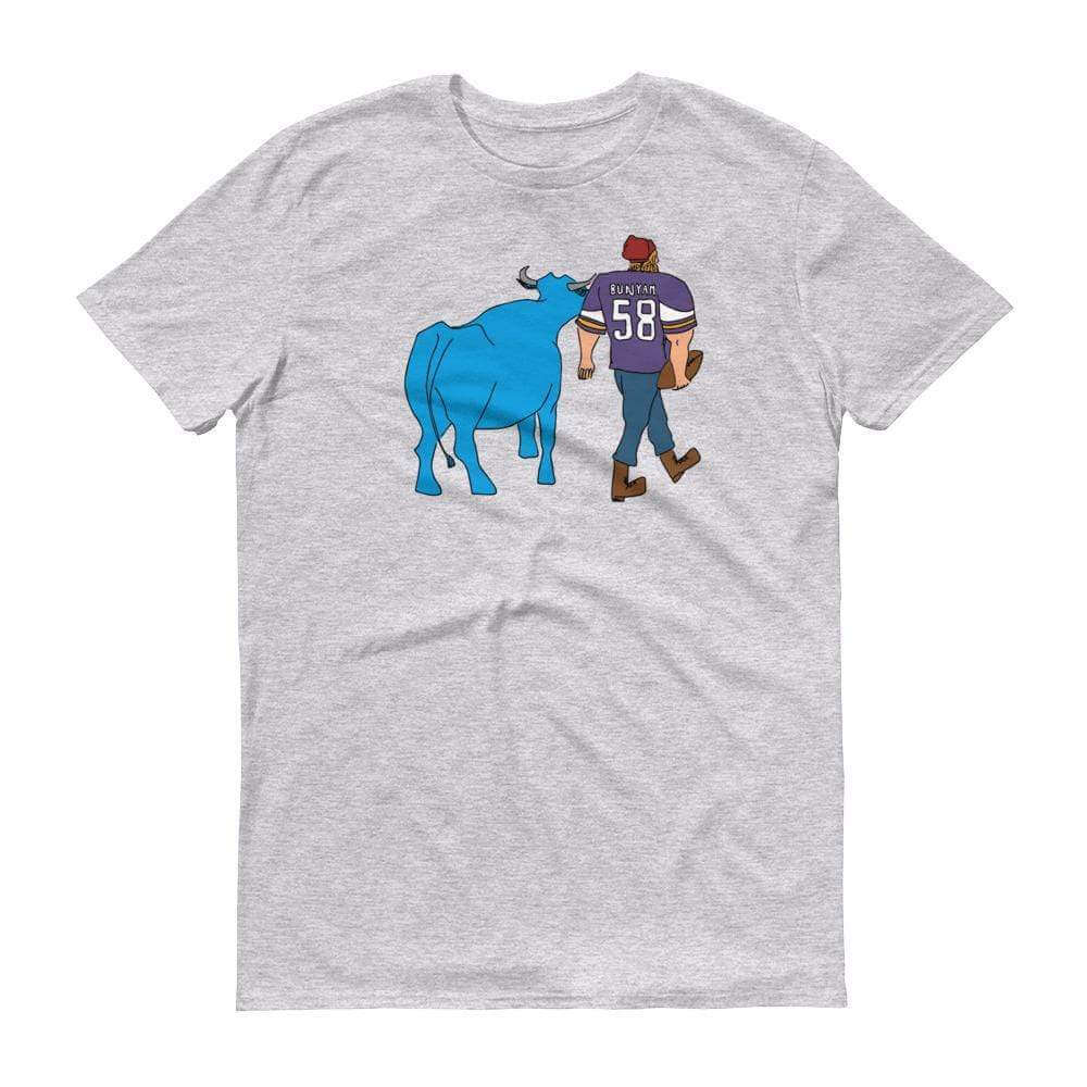 Paul Bunyan/Babe Blue Ox Vikings Fan - Men's/Unisex T-Shirt ThatMNLife T-Shirt Grey / S Minnesota Custom T-Shirts and Gifts