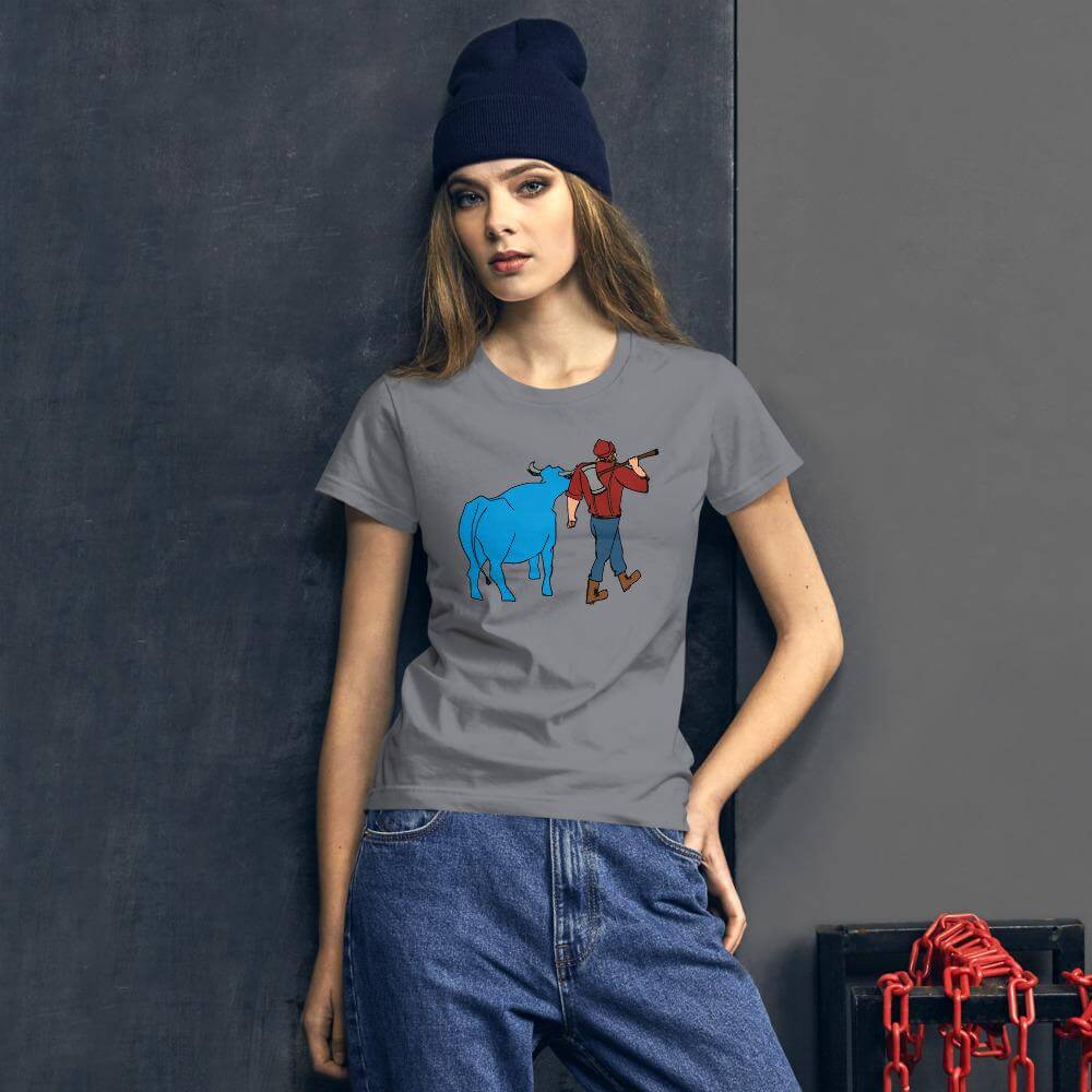 Paul Bunyan/Babe the Blue Ox Women's T-Shirt ThatMNLife T-Shirt Storm Grey / S Minnesota Custom T-Shirts and Gifts