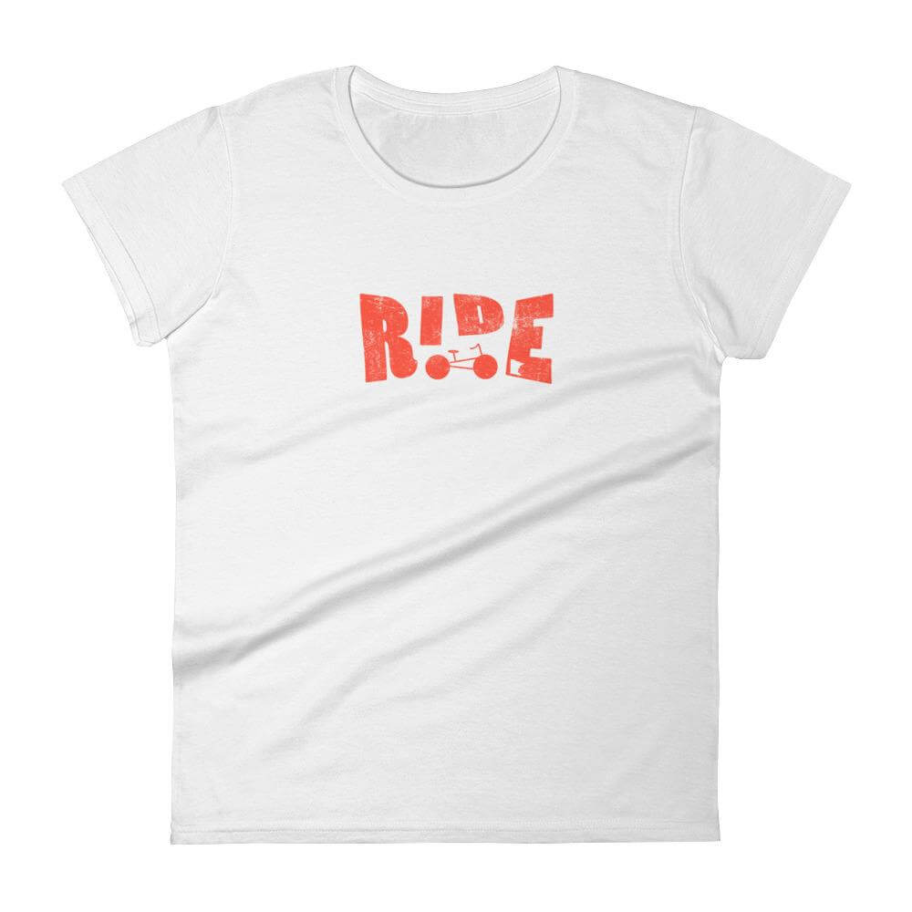 Ride - Minnesota Road Bike, Mountain, Cyclist Women's T-Shirt ThatMNLife T-Shirt White / S Minnesota Custom T-Shirts and Gifts